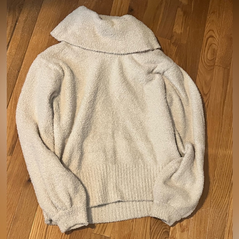 White soft oversized sweater with turtleneck